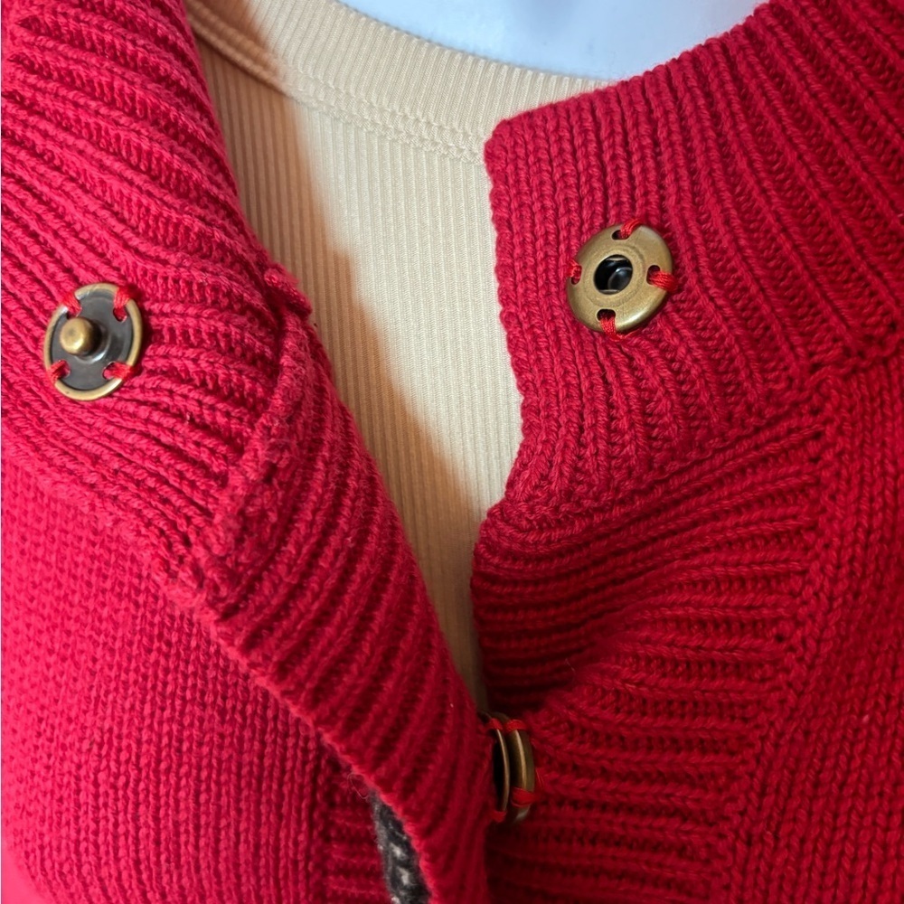 Nouveau Button Up Red Cardigan - Picture 6 of 8